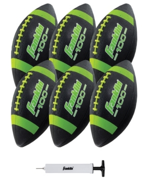 Franklin Sports Junior Rubber Football Set - 6 Pack - Inflation Pump Included