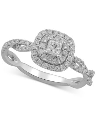 Macy's Diamond Princess Braided Engagement Ring (5/8 ct. t.w.) in 10k ...