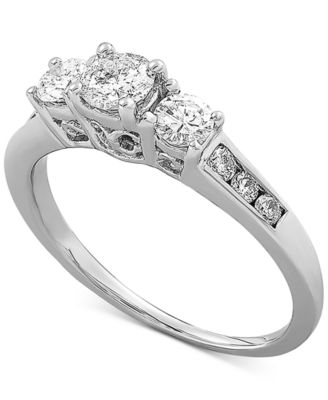 Macy's - Diamond Three Stone Engagement Ring (1 ct. t.w.) in 14k White Gold