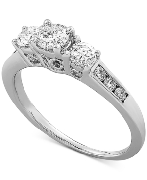 image of Diamond Three Stone Engagement Ring (1 ct. t.w.) in 14k White Gold