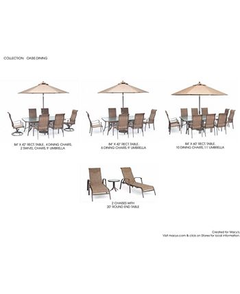 Agio - Oasis Outdoor 7 Piece Set: 84" x 42" Dining Table, 4 Dining Chairs and 2 Swivel Chairs