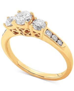 image of Diamond Three Stone Engagement Ring (1 ct. t.w.) in 14k Gold