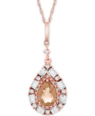 Multi-Gemstone Teardrop 18" Pendant Necklace (1 ct. t.w.) in Sterling Silver 