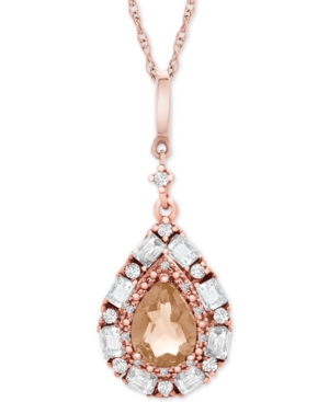 image of Morganite (5/8 ct. t.w.) & White Topaz (1/3 ct. t.w.) 18