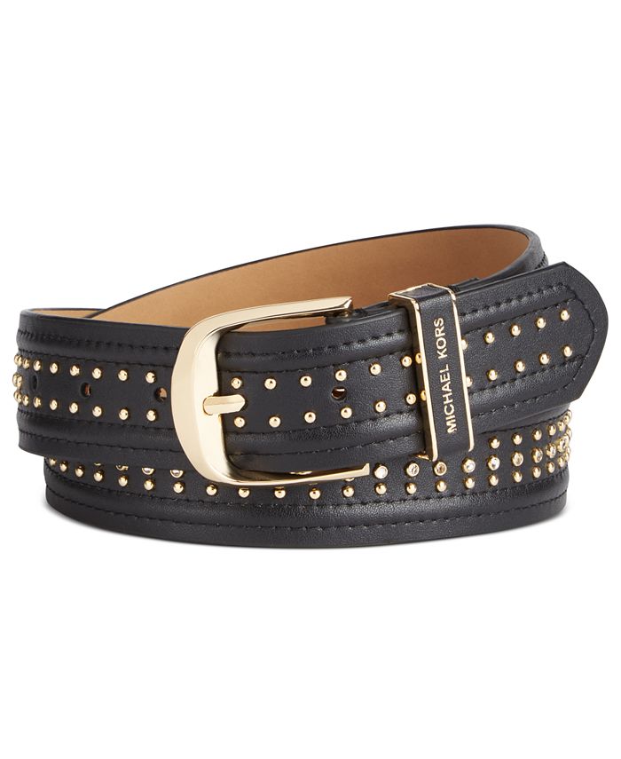Michael Kors Studded Leather Belt - Macy's