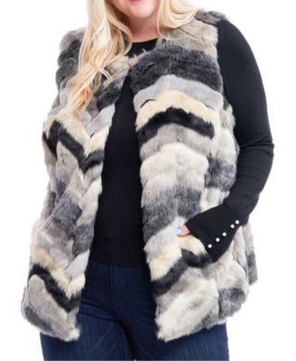 plus size faux fur vest
