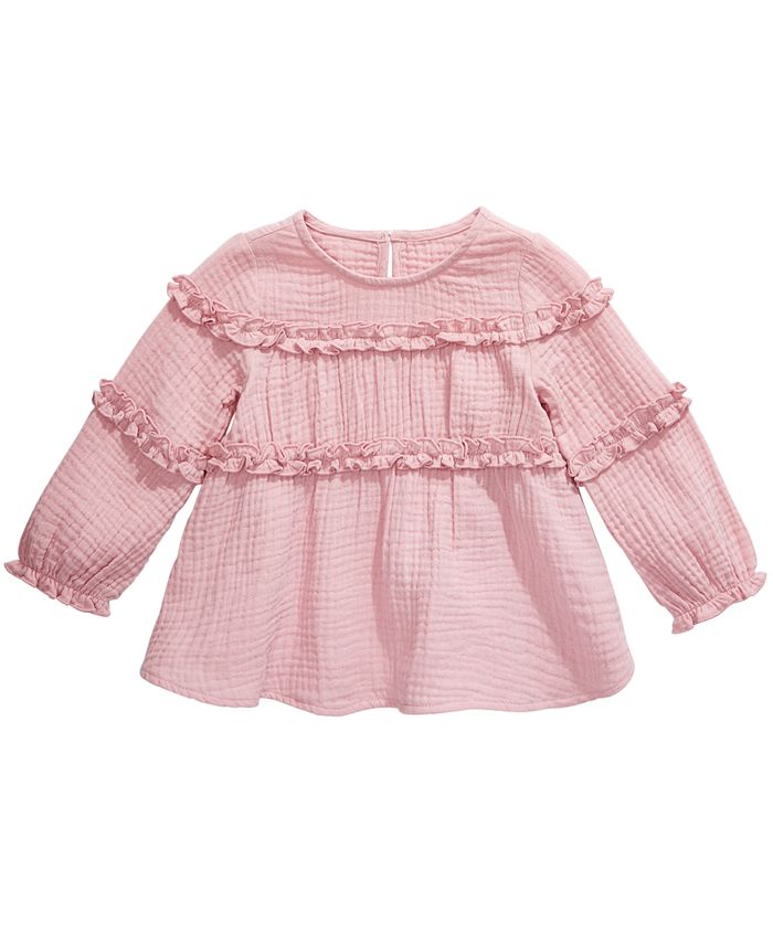First Impressions Baby Girls Cotton Ruffled Top, Created for Macy's