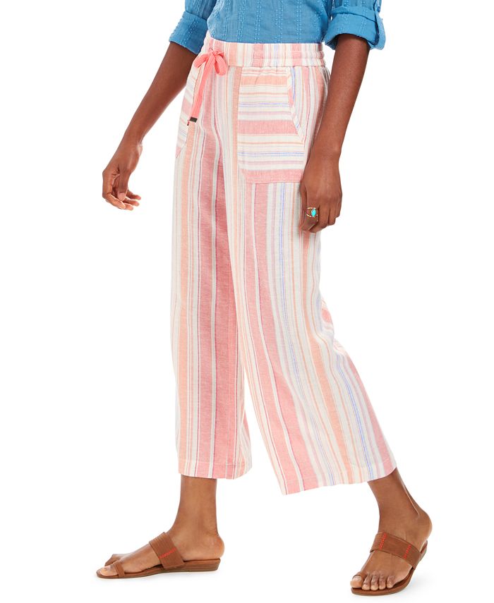 Style & Co Petite Striped Linen-Blend Pants, Created for Macy's - Macy's