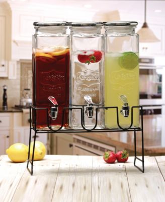 Circle Glass TripleTall Yorkshire Beverage Dispensers, 1.8 Gal