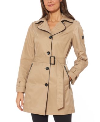 Vince Camuto Hooded Belted Raincoat - Macy's