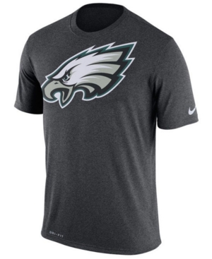 Nike Men's Philadelphia Eagles Dri-fit Cotton Essential Logo T-shirt In Heather Gray