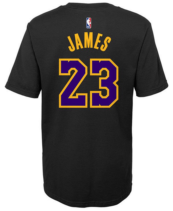 Nike Big Boys LeBron James Los Angeles Lakers Name And Number T-Shirt ...