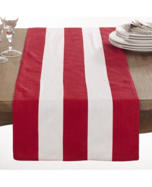 Saro Lifestyle Saint John Collection Striped Design Cotton Table Runner