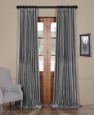 Exclusive Fabrics & Furnishings Exclusive Fabrics Furnishings Blackout Extra Wide Faux Silk Panels In Grey