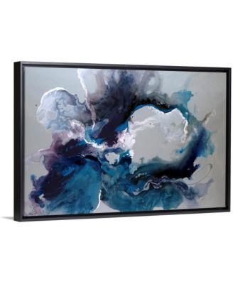 'Cerulean waters' Framed Canvas Wall Art, 30" x 20"