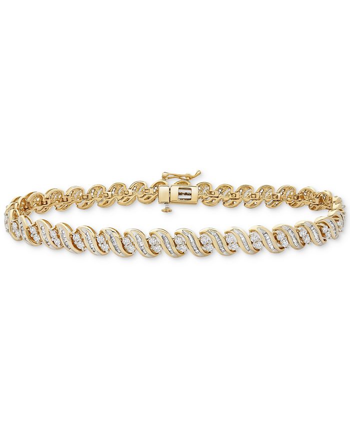 Macy's Diamond Tennis Bracelet (2 ct. t.w.) in 10k Gold Macy's