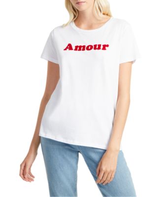 French Connection Cotton Amour Graphic T-Shirt - Macy's