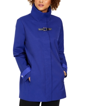 image of Cole Haan Hooded Buckled Raincoat