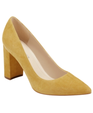 Marc Fisher Viviene Block-heel Pumps Women's Shoes In Marigold Yellow ...