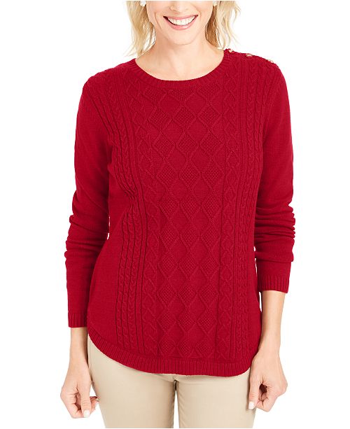 Charter Club Cable Sweater, Created For Macy's & Reviews Sweaters