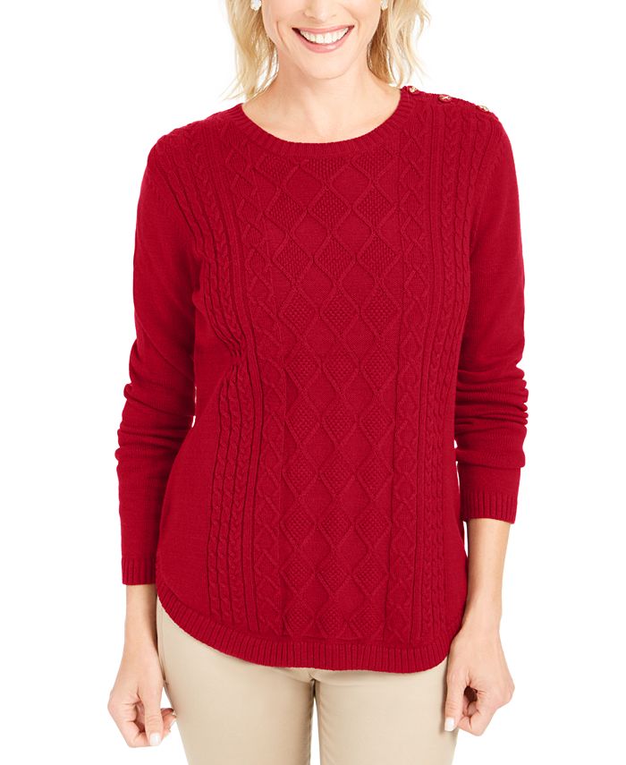 Charter Club Cable Sweater, Created for Macy's - Macy's