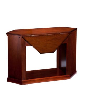 Stonington Color Changing Corner Convertible Electric Fireplace with Storage