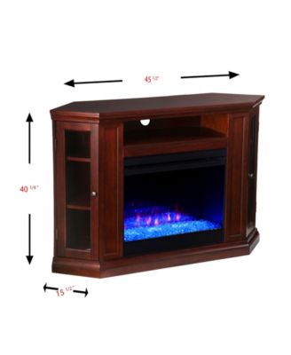 Stonington Color Changing Corner Convertible Electric Fireplace with Storage