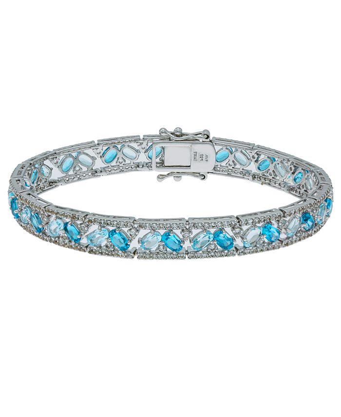Macy's - Blue and White Topaz Tennis Bracelet in Sterling Silver