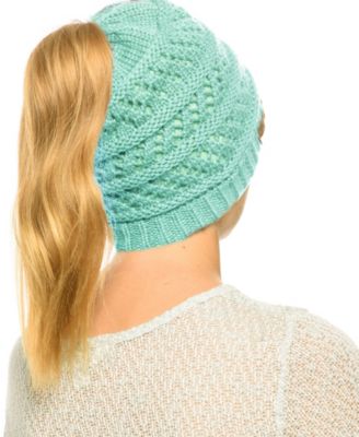 Messy Bun Ponytail Crochet Beanie