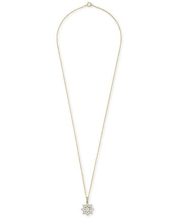 Wrapped in Love - Diamond Cluster 20" Pendant Necklace (1/2 ct. t.w.) in 14k Gold