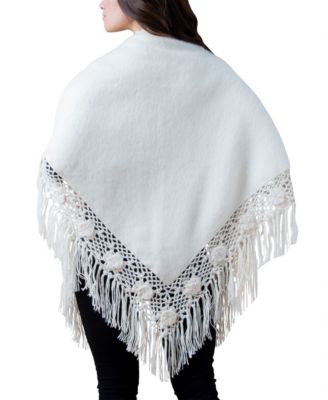 Women's Alpaca Triangle Shawl with Fringe