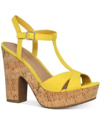 Yellow Faux Leather Comfortable Shoes 