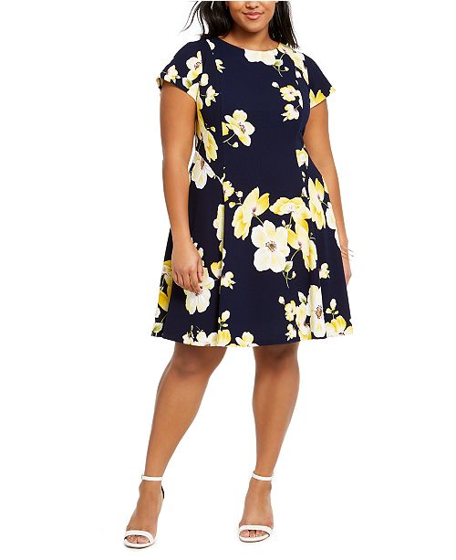 Jessica Howard Plus Size Floral Print A Line Dress Reviews
