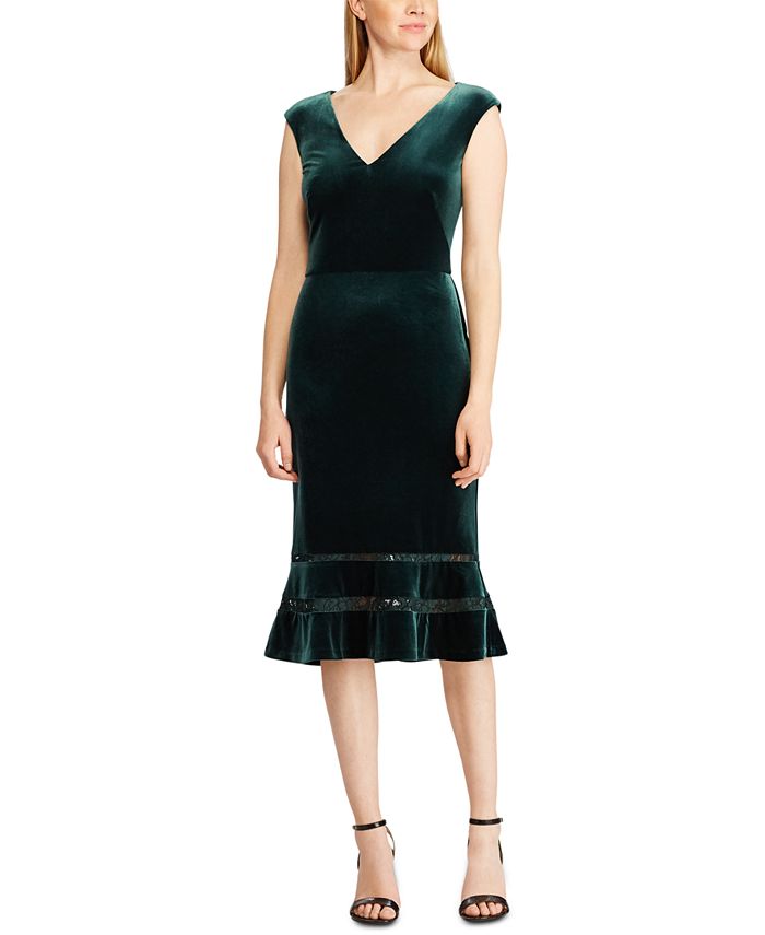 Ralph lauren lace 2025 inset dress