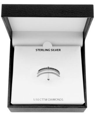 Diamond Split Shank Band (1/10 ct. t.w.) in Sterling Silver