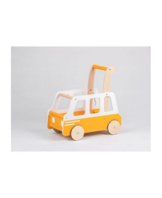 Moover Toys Line Design Baby Doll Push Wooden School Bus