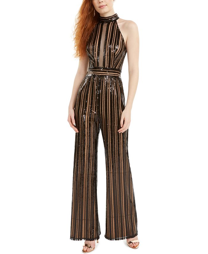Macys sales striped jumpsuit