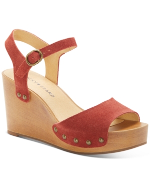 Lucky Brand Women's Zashti Wedge Sandals Women's Shoes In Currant Red