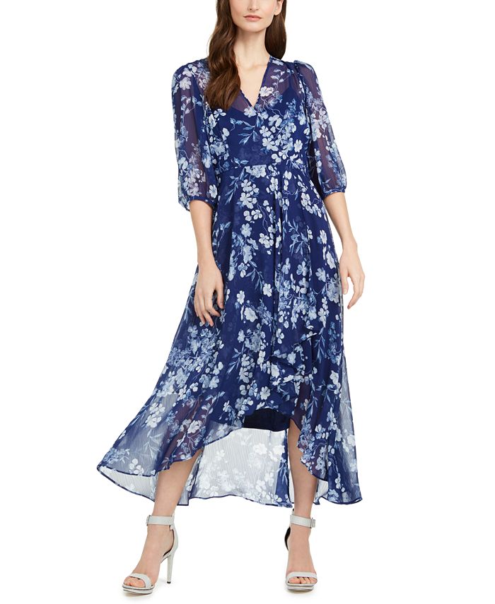 Calvin Klein Floral-Print Maxi Dress, Created for Macy's & Reviews ...