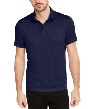 Shop Alfani Men's Alfatech Stretch Solid Polo Shirt, Created For Macy's In Neo Navy