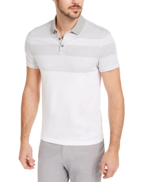 Alfani Men's Twill Striped Polo Shirt Created for Macy's