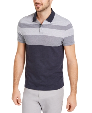 Alfani Men's Twill Striped Polo Shirt Created for Macy's