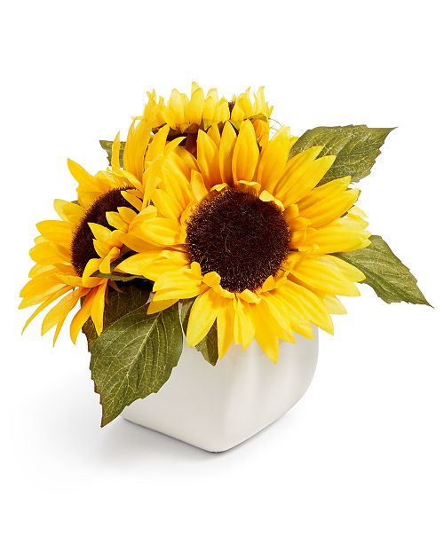 Martha Stewart Collection Closeout Americana Artificial Sunflower Ceramic Arrangement Created For Macy S Reviews All Botanicals Home Decor Macy S