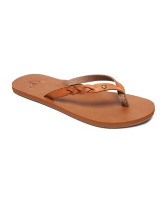 thumbnail image 2 of Roxy Women's Liza Flip Flop Sandals - Braided Faux Leather With Soft EVA Footbed 2 of 14