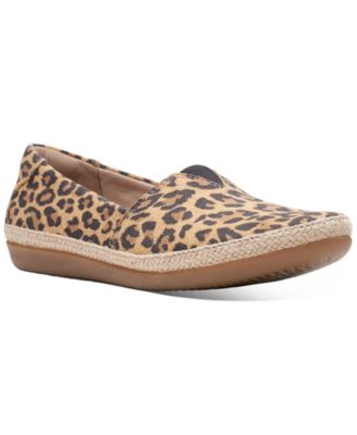 clarks leopard loafers