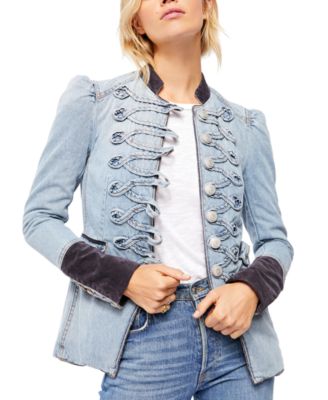 Free People Denim Seamed & Structured Jacket