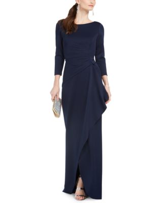 Eliza J Petite Side-Ruffle Gown - Macy's