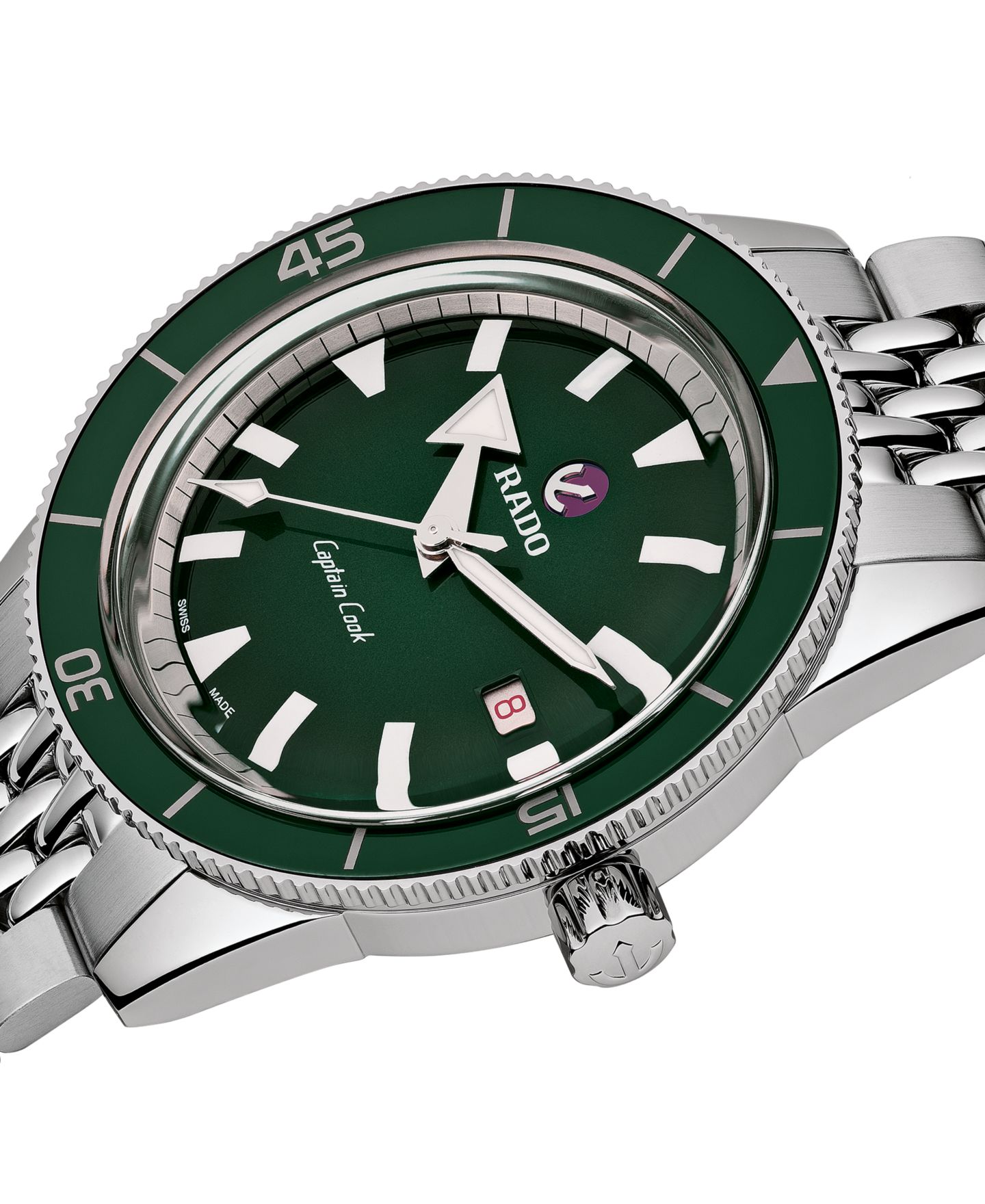 Мужские часы Rado Swiss Automatic HyperChrome Captain Cook Stainless Steel Bracelet Diver Watch 42mm — фото 8
