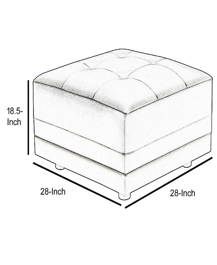 Benzara Tufted Seat Square Ottoman Macy's