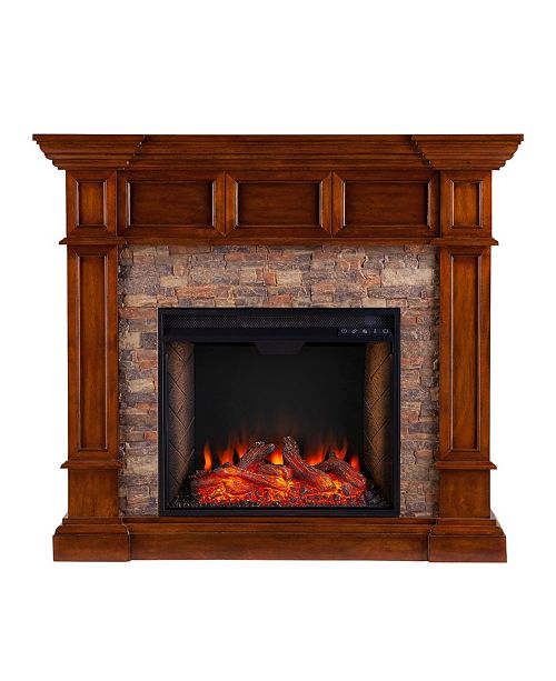 Southern Enterprises Lehigh Faux Stone Alexa Enabled Corner